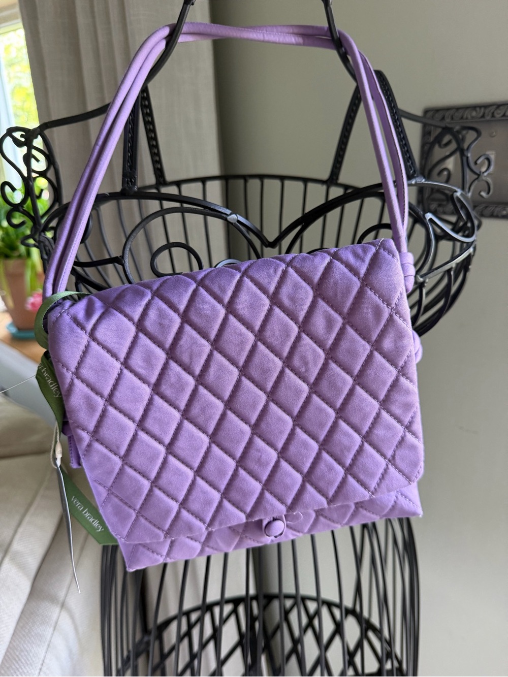 Vera Bradley Quilted Lilac Double-Handle Shoulder Bag